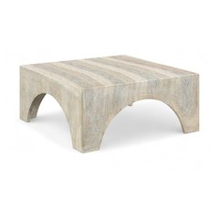 Renza Travertine Concrete And Fiberglass Indoor / Outdoor Coffee Table