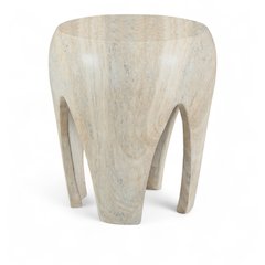 Moxie Travertine Concrete And Fiberglass Indoor / Outdoor End Table