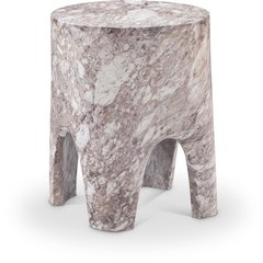 Foligno Brown Marble Finish Concrete End Table