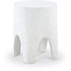 Foligno White Marble Finish Concrete End Table