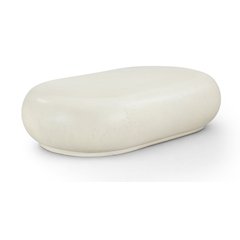 Pebble Cream Concrete And Fiberglass Indoor / Outdoor Coffee Table