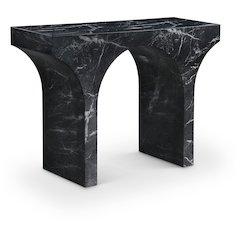 Pomezia Black Marble Finish Console Table