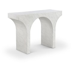 Pomezia White Marble Finish Console Table