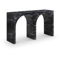 Faenza Black Marble Finish Console Table