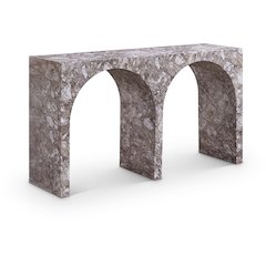 Faenza Brown Marble Finish Console Table