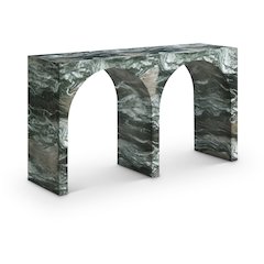 Faenza Green Marble Finish Console Table