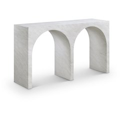 Faenza White Marble Finish Console Table