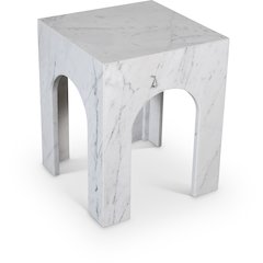 Palermo White Marble End Table