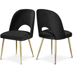 Logan Black Velvet Dining Chair, Set of 2