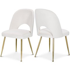 Logan Cream Velvet Dining Chair, Set of 2