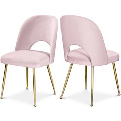 Logan Pink Velvet Dining Chair, Set of 2