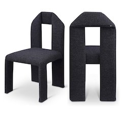 Bennett Black Boucle Fabric Dining Chair, Set of 2