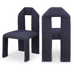 Bennett Navy Boucle Fabric Dining Chair, Set of 2