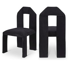 Bennett Black Chenille Fabric Dining Chair, Set of 2