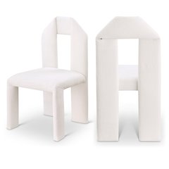 Bennett Cream Chenille Fabric Dining Chair, Set of 2
