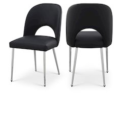 Logan Black Vegan Leather Dining Chair, Set of 2
