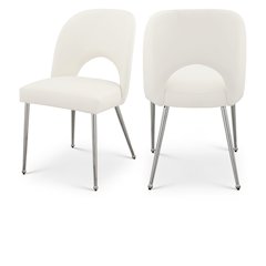 Logan Cream Vegan Leather Dining Chair, Set of 2