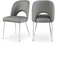 Logan Grey Vegan Leather Dining Chair, Set of 2