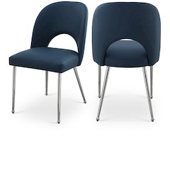 Logan Navy Vegan Leather Dining Chair, Set of 2