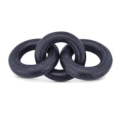 Rings Black Marble Decorative Chain Links