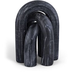 Arco Black Marble 3pc. Decorative Object
