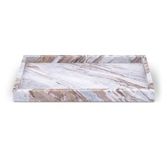 Barletta Brown Rectangular Marble Tray