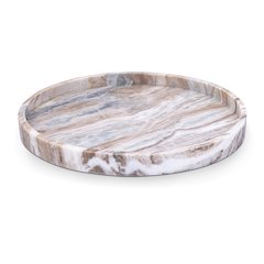 Barletta Brown Round Marble Tray