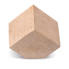 Block Beige Travertine Decorative Cube