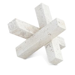 Stix Beige Travertine Decorative Object