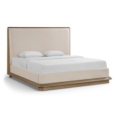 Adagio Brown Fabric Upholstered King Bed (3 Boxes)