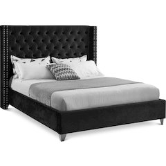 Aiden Black Velvet Full Bed