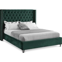 Aiden Green Velvet Full Bed