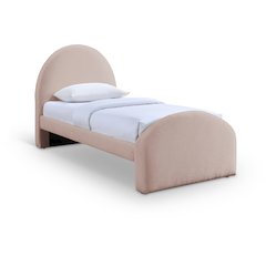 Andaz Pink Chenille Fabric Upholstered Twin Bed