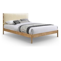 Asher Cream Vegan Leather Full Bed