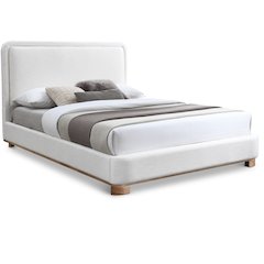 Nolita Cream Linen Textured Fabric King Bed
