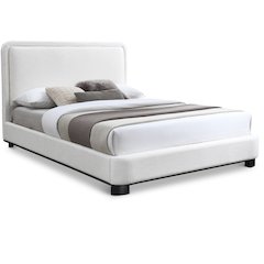 Nolita Cream Linen Textured Fabric Queen Bed