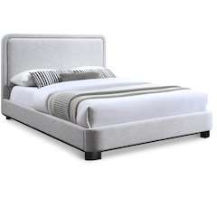Nolita Grey Linen Textured Fabric King Bed
