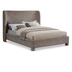 Penny Brown Polyester Fabric Queen Bed