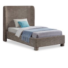 Penny Brown Polyester Fabric Twin Bed
