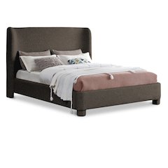 Penny Brown Boucle Fabric Full Bed