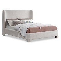 Penny Cream Boucle Fabric King Bed