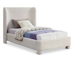 Penny Cream Boucle Fabric Twin Bed