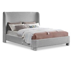 Penny Grey Boucle Fabric Queen Bed