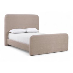 Fira Taupe Chenille Fabric Upholstered Full Bed