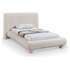 Blair Beige Fabric Upholstered Twin Bed