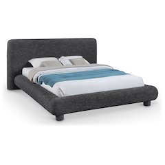 Blair Black Fabric Upholstered King Bed