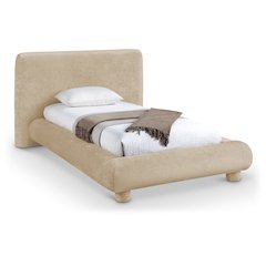 Blair Beige Chenille Fabric Upholstered Twin Bed