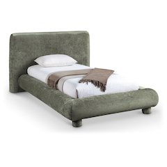 Blair Green Chenille Fabric Upholstered Twin Bed