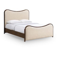 Arvada Cream Vegan Leather Upholstered King Bed (3 Boxes)
