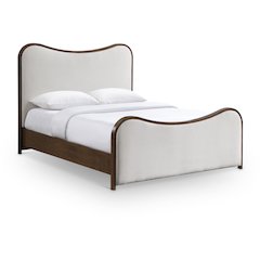 Arvada Beige Linen Textured Fabric Upholstered Queen Bed (3 Boxes)